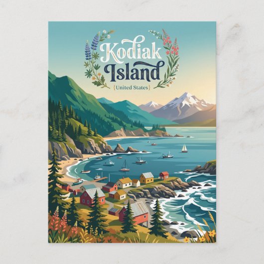 Carte Postale Île Kodiak Alaska (Devant)