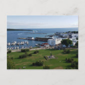 Carte Postale Île Mackinac et port, Michigan (Devant)
