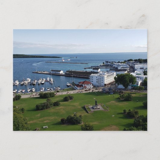 Carte Postale Île Mackinac et port, Michigan (Devant)