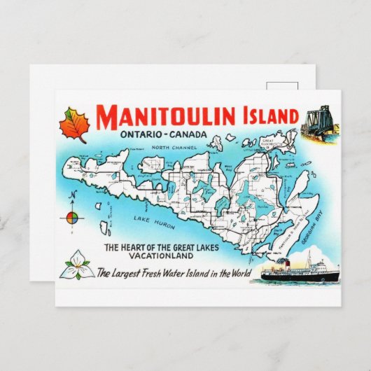 Carte Postale Île Manitoulin Canada (Devant / Derrière)