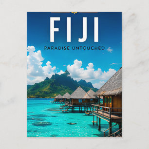 Carte Postale 🏝️ Île paradisiaque des Fidji Luxe Décoration de