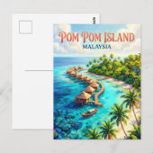 Carte Postale Île Pom Pom Malaisie (Devant / Derrière)