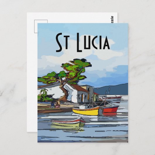 Carte Postale Île Sainte-Lucie, modifier le texte (Devant / Derrière)