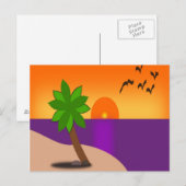 CARTE POSTALE ÎLE TROPICALE (Devant / Derrière)
