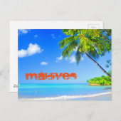 Carte Postale Île tropicale aux Maldives (Devant / Derrière)