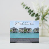 Carte Postale Île tropicale exotique Maldives Bungalow de plage (Debout devant)
