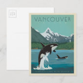 Carte Postale Île Vancouver | Tueur Whales (Devant / Derrière)