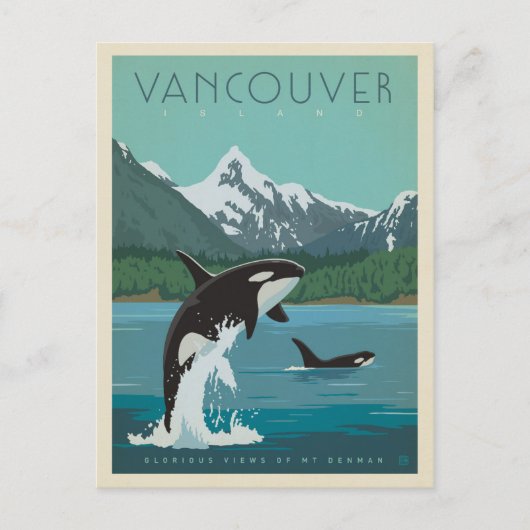 Carte Postale Île Vancouver | Tueur Whales (Devant)