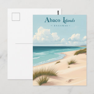 Carte Postale Îles Abaco, Bahamas – Dunes Côtières Vintage