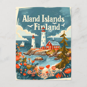 Carte Postale Îles Åland Finlande dessin à main