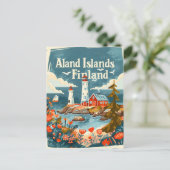 Carte Postale Îles Åland Finlande dessin à main (Debout devant)