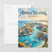 Carte Postale Îles Amwaj Bahreïn (Devant / Derrière)