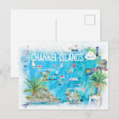 Carte Postale Îles Anglo-Normandes Guernesey Jersey Alderney Car (Devant / Derrière)