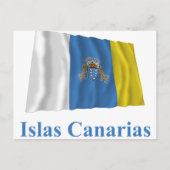 Carte Postale Îles Canaries avec un drapeau avec un nom en espag (Devant)