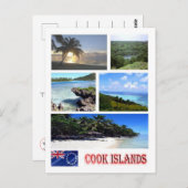 Carte Postale Îles Cook - Mosaic - (Devant / Derrière)