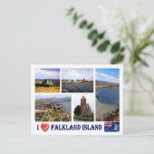 Carte Postale Îles Falkland - I Love - (Debout devant)