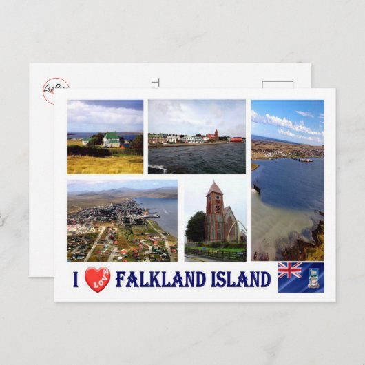 Carte Postale Îles Falkland - I Love - (Devant / Derrière)