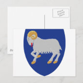 Carte Postale Îles Féroé (Danemark) Armoiries (Devant / Derrière)