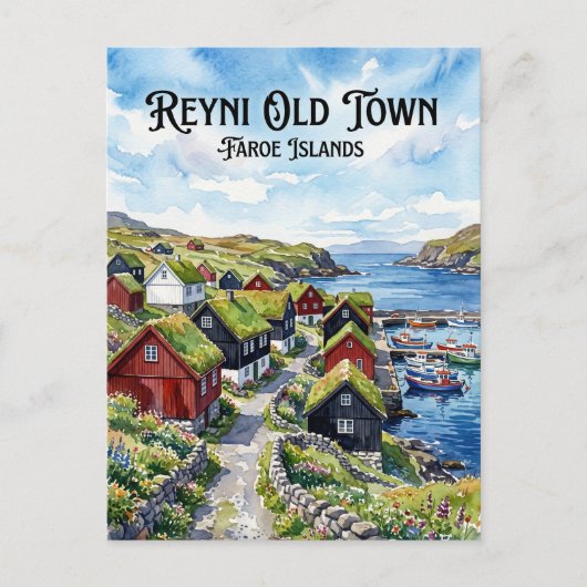 Carte Postale Îles Féroé de Reyni (Devant)