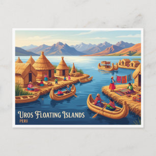 Carte Postale Îles flottantes d'Uros Puno Pérou