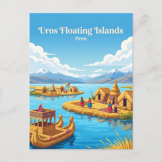 Carte Postale Îles flottantes Uros Pérou (Devant)