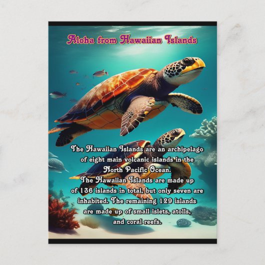 Carte Postale Iles hawaïennes terre d'Aloha (Devant)