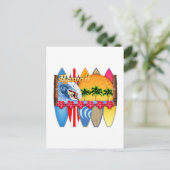 Carte Postale Iles Hawaiiennes Surf (Debout devant)