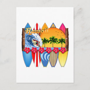 Carte Postale Iles Hawaiiennes Surf