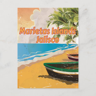 Carte Postale Îles Marietas, Jalisco affiche de voyage vintage
