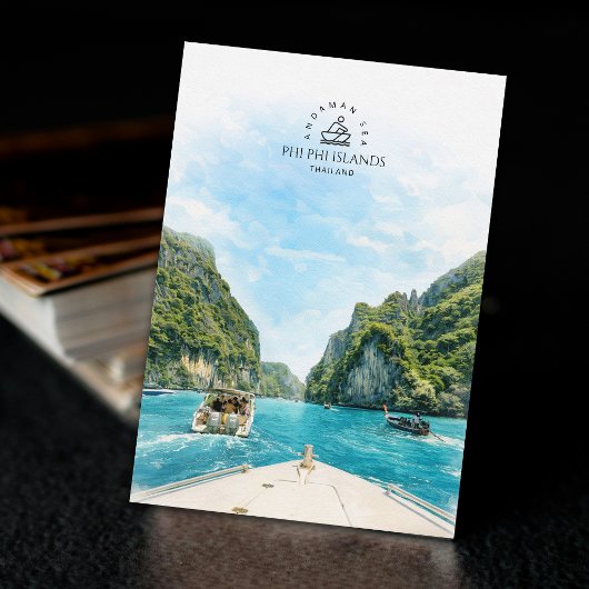 Carte Postale Îles Phi Phi, Thaïlande | Souvenir aquarelle