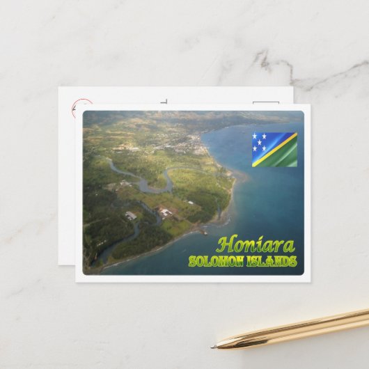 Carte Postale Îles Salomon - Honiara - Vue aérienne - (Devant/Arrière en situation)