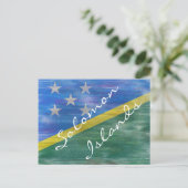 Carte Postale Îles Salomon ont affligé le drapeau (Debout devant)