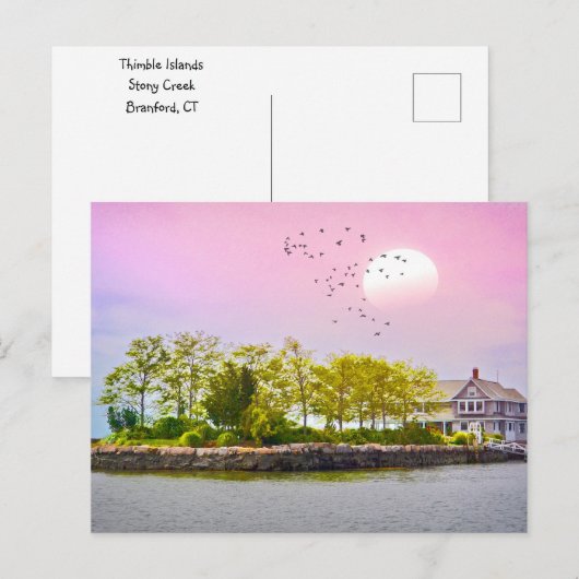 Carte Postale Îles Thimble au coucher du soleil (Devant / Derrière)