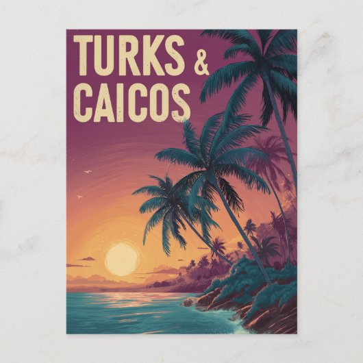 Carte Postale Îles Turques et Caïques vintage (Devant)
