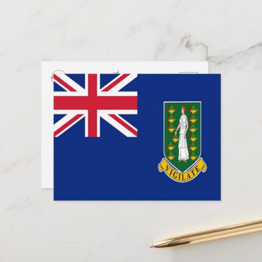 Carte Postale Îles Vierges britanniques - Drapeau - (Devant/Arrière en situation)