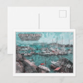 CARTE POSTALE ÎLES VIRGIN ÉTATS-UNIS - NAVIRE COULEUR D'EAU (Devant / Derrière)