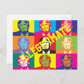 Carte Postale "Illégitime" avec les visages de Trump couleur arc (Devant / Derrière)
