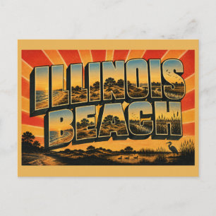Carte Postale Illinois Beach State Park Rive du lac Michigan Art