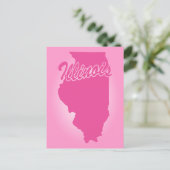 Carte Postale Illinois d'État rose (Debout devant)