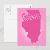 Carte Postale Illinois d'État rose (Devant / Derrière)