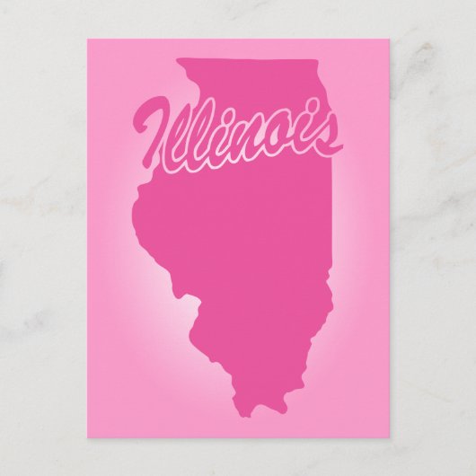 Carte Postale Illinois d'État rose (Devant)