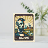 Carte Postale Illinois | Esprit patriotique Vintage (Debout devant)