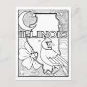 Carte Postale illinois état forme collage couleur me dans (Devant)