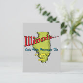 Carte Postale Illinois IL Motto ~ Seuls Les Idiots Pronononcent (Debout devant)