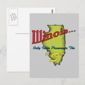 Carte Postale Illinois IL Motto ~ Seuls Les Idiots Pronononcent (Devant / Derrière)