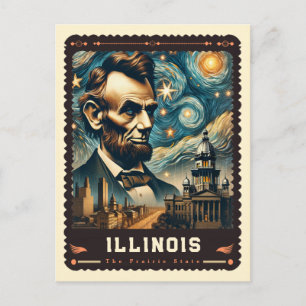 Carte Postale Illinois Inspiré de Vincent Van Gogh