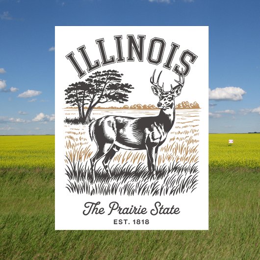 Carte Postale Illinois L'Est De L'État Des Prairies. 1818 Deer T