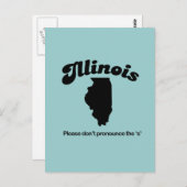Carte Postale Illinois Motto - S'il vous plaît ne prononcez pas  (Devant / Derrière)