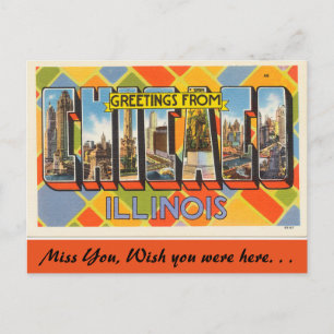 Carte Postale Illinois, salutations de Chicago