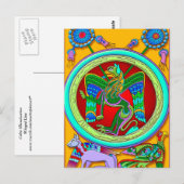 Carte Postale Illumination celtique - Lion ailé (Devant / Derrière)